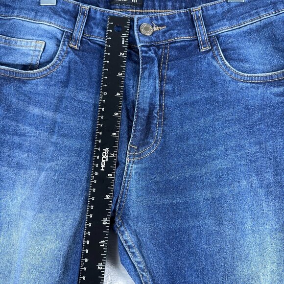 Nuon Rodeo Crop Jeans Distressed Medium Wash Mid Rise Women's Blue Size W34 - Picture 9 of 12
